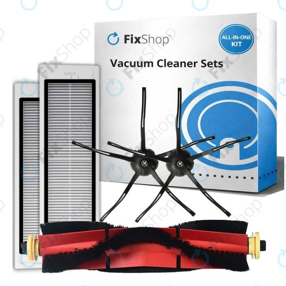 Set de piese de schimb pentru Xiaomi Roborock S5 Max, S6, S6 MaxV, S6 Pure, Xiaowa E3 (1x Perie principală, 2x Filter, 2x Perie laterală – neagră)