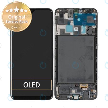 Samsung Galaxy A20 A205F - Ecran LCD + Sticlă Tactilă + Ramă (Black) - GH82-19571A, GH82-19572A, GH82-21250A Genuine Service Pack