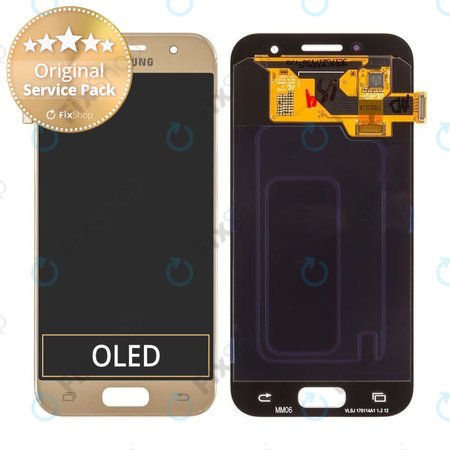 Samsung Galaxy A3 A320F (2017) - Ecran LCD + Sticlă Tactilă (Gold Sand) - GH97-19732B, GH97-19753B Genuine Service Pack