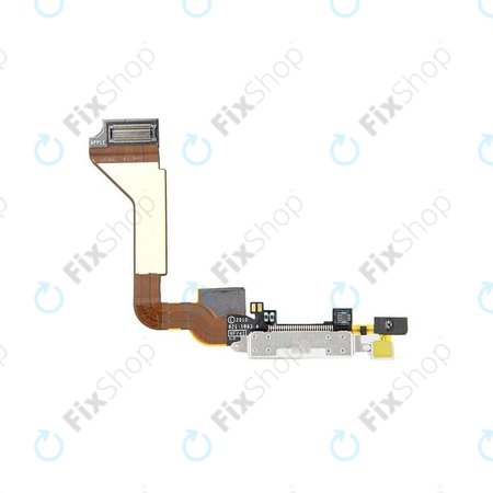 Apple iPhone 4 - Conector de Încărcare + Microfon + Cablu flex (Alb)