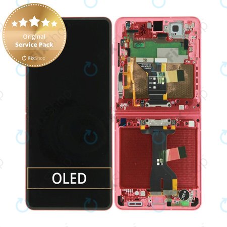 Samsung Galaxy Z Flip 7 F766B - Ecran LCD + Sticlă Tactilă + Ramă (Coralred) - GH82-37581D Genuine Service Pack