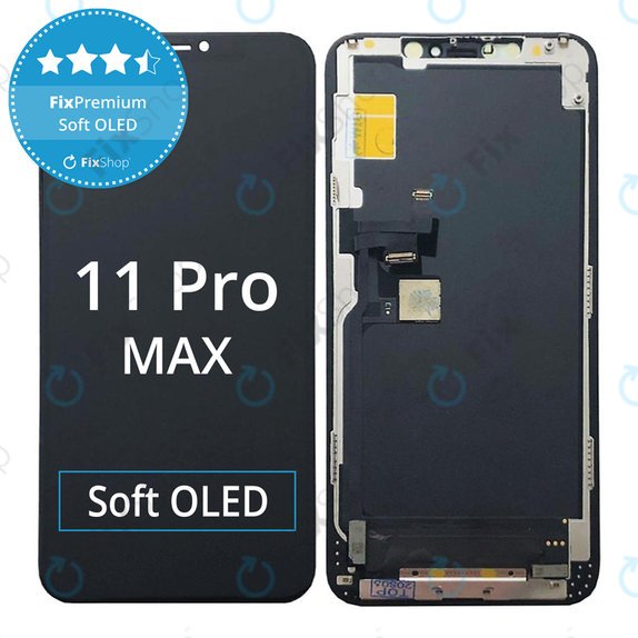 Ecran Soft OLED pentru iPhone 11 Pro Max, Sticlă tactilă cu ramă, FixPremium