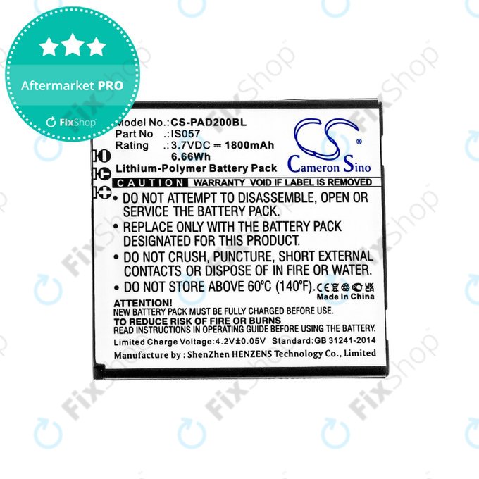 Baterie pentru Pax myPOS D200, D200T, IS275, D200, 1800mAh, Li-Pol, 3.7V, IS057, HQ