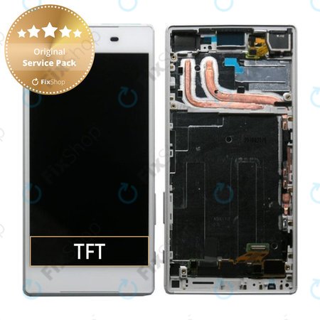 Sony Xperia Z5 E6653 - Ecran LCD + Sticlă Tactilă + Ramă (White) - 1296-1894 Genuine Service Pack