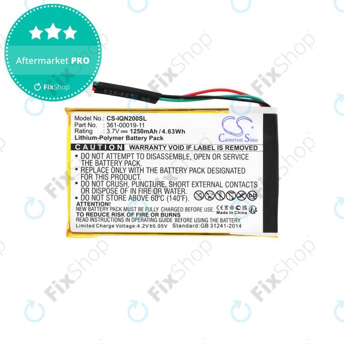 Garmin Nuvi 200, 200W, 205, 205T, 205W, 205WT, 250, 252W, 255, 255T, 255W, 255WT, 260, 260W, 260WT, 270 - Baterie 010-00621-10, 361-00019-11 1250mAh HQ