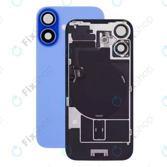 Apple iPhone 16 Plus - Sticlă pentru carcasa din spate + Sticlă cameră + Placă metalică + Magneți MagSafe (Ultramarine)