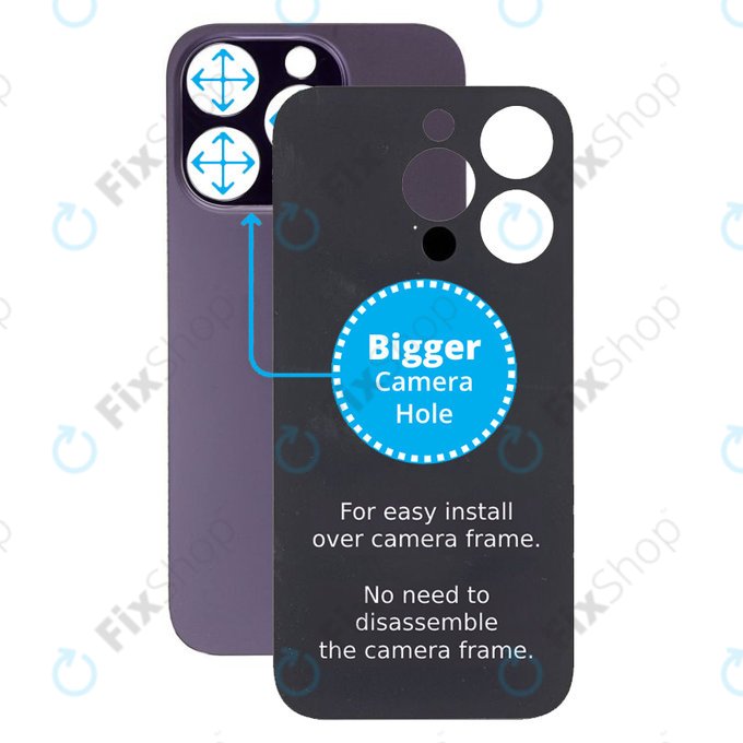 Apple iPhone 14 Pro - Sticlă Carcasă Spate cu Orificiu Mărit pentru Cameră (Deep Purple)