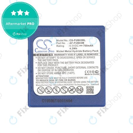 Baterie pentru HBC Fub3a, 700mAh, Ni-MH, 6V, AF-FUB03M, HQ