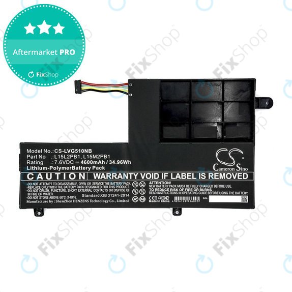 Baterie pentru Lenovo Yoga 510 14, Yoga 510 15, 4600mAh, Li-Pol, 7.6V, L15L2PB1, HQ