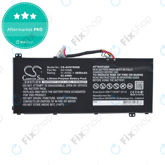 Baterie pentru Acer Aspire Vn7, V15 Nitro, Spin 3, 4600mAh, Li-Pol, 11.4V, AC14A8L, HQ