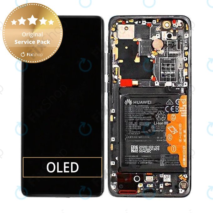 Huawei P40 Pro Plus - Ecran LCD + Sticlă Tactilă + Ramă + Baterie + Senzor de Amprentă (Ceramic Black) - 02353RVJ Genuine Service Pack