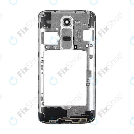 LG G2 Mini D620 - Ramă Mijlocie + Butoane Volum + Pornire + Cablu flex (Argintiu) OEM