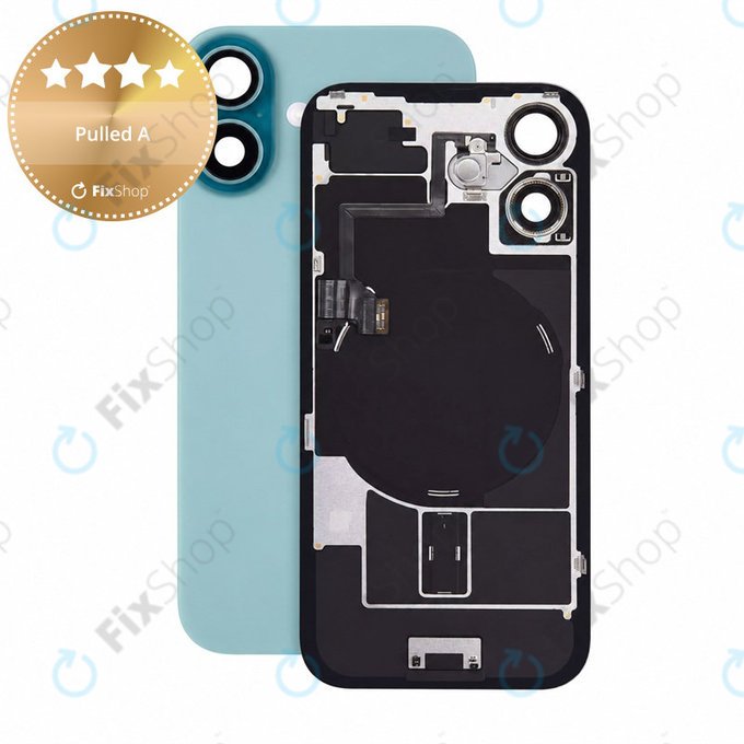 Sticlă carcasă spate pentru iPhone 16, Teal, Pulled A