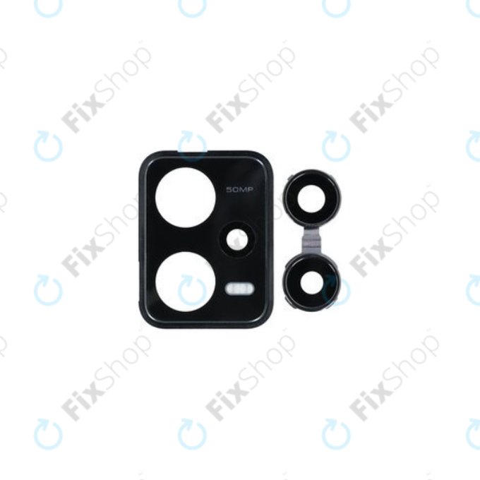 Xiaomi Redmi Note 12 Pro 5G - Sticlă Cameră Spate + Ramă (Midnight Black) - Genuine Service Pack