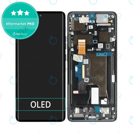 Motorola Edge 50 Ultra - Ecran LCD + Sticlă Tactilă + Ramă (Forest Grey) OLED