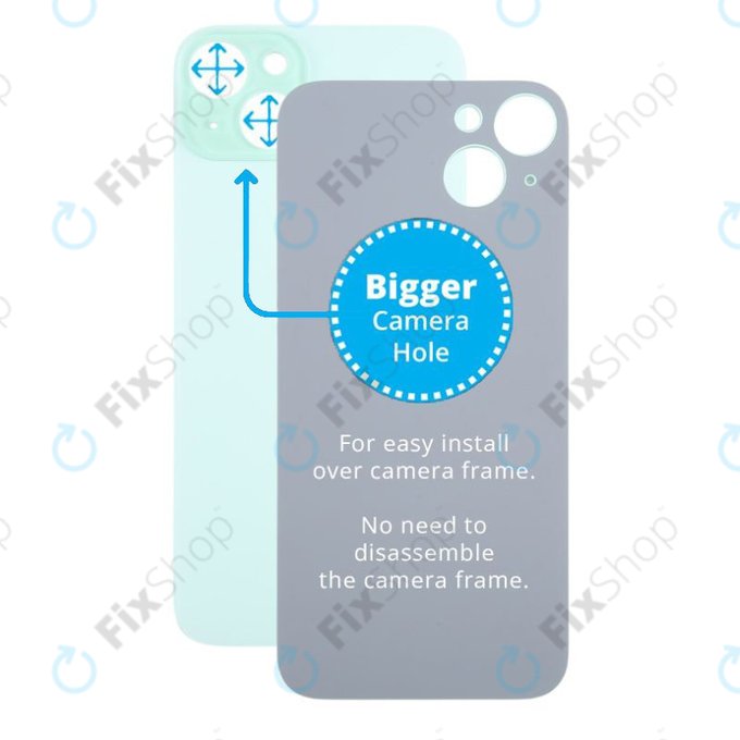 Apple iPhone 15 Plus - Sticlă Carcasă Spate cu Orificiu Mărit pentru Cameră (Green)