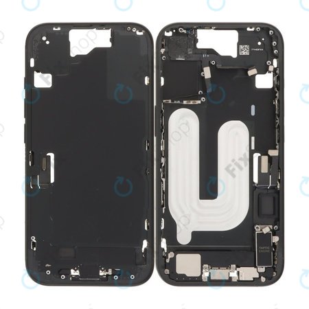Apple iPhone 16 - Cadru Mijlociu + Butoane de Pornire, Volum și Cameră (Black)