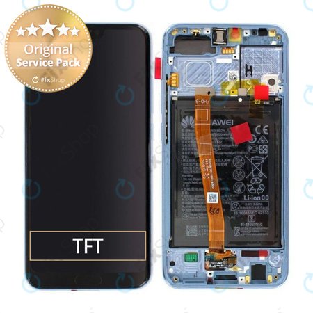 Huawei Honor 10 - Ecran LCD + Sticlă Tactilă + Ramă + Baterie (Glacier Grey) - 02351XAE Genuine Service Pack