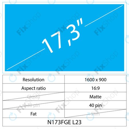 17.3 LCD Fat Mat 40 pin HD+