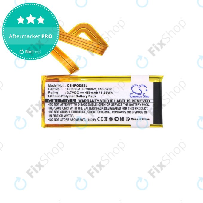 Baterie pentru Apple iPod Classic 6th Gen, iPod 5G, iPod Video, 450mAh, Li-Pol, 3.7V, EC008, HQ