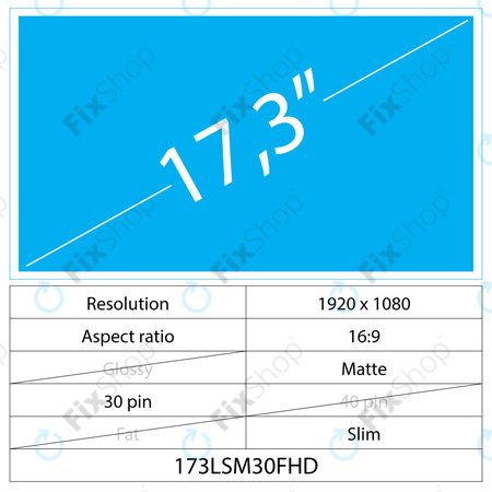 17.3 LCD Slim Mat 30 pin FHD