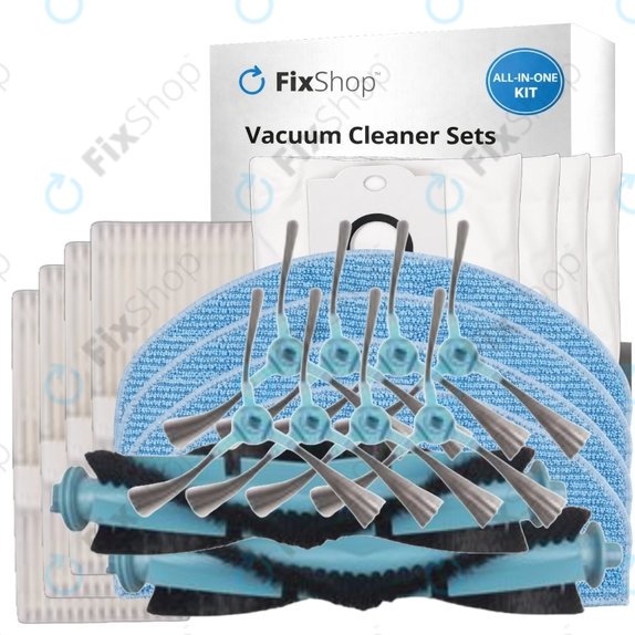 Set de piese de schimb pentru Tesla IQ400, IQ400 Plus, Sencor 6485BK (2x Perie principală, 4x Filter, 8x Perie laterală, 4x Mop, 4x Sac de praf)