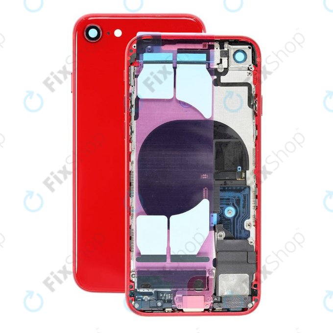 Apple iPhone SE (2nd Gen 2020) - Carcasă Spate cu Piese Mici (Red)