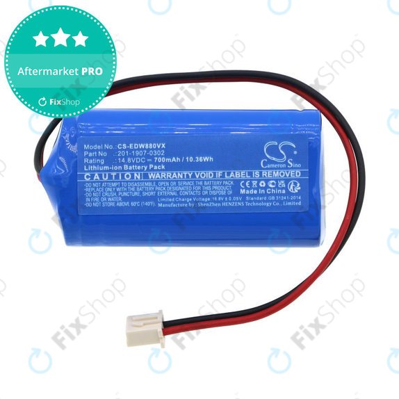 Baterie pentru Ecovacs Winbot 880, 700, 700mAh, Li-Ion, 14.8V, 201-1907-0302, HQ