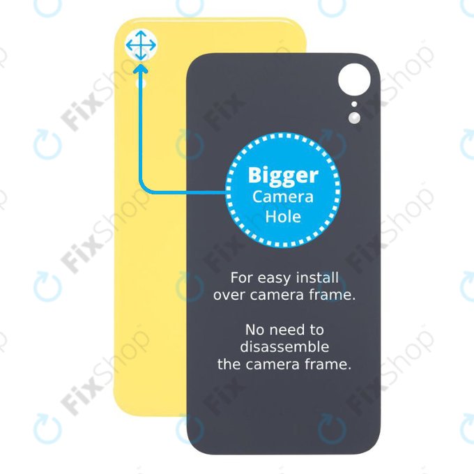 Apple iPhone XR - Sticlă Carcasă Spate cu Orificiu Mărit pentru Cameră (Yellow)