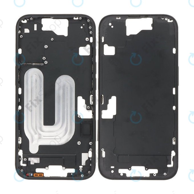 Apple iPhone 16 - Ramă mijlocie + Butoane de pornire + Volum (Black)