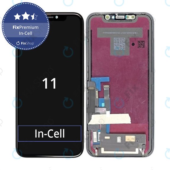 Ecran In-Cell FHD pentru iPhone 11, Sticlă tactilă cu ramă, FixPremium