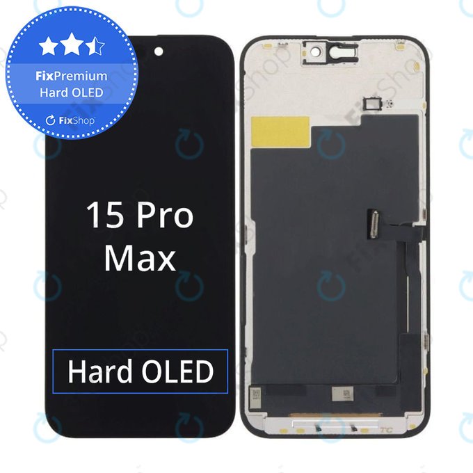 Apple iPhone 15 Pro Max - Ecran LCD + Sticlă Tactilă + Ramă Hard OLED FixPremium