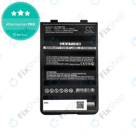 Baterie pentru Standard Horizon HX600S, Vertex VX-427, 1800mAh, Ni-MH, 7.2V, FNB-V57H, HQ