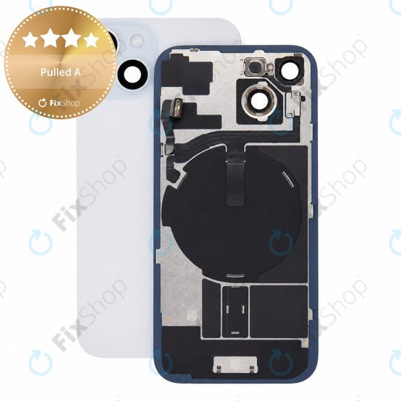 Sticlă carcasă spate pentru iPhone 15, Blue, Pulled A