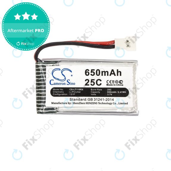 Baterie pentru Hubsan X4 H107, 650mAh, Li-Pol, 3.7V, H107C-A24, HQ
