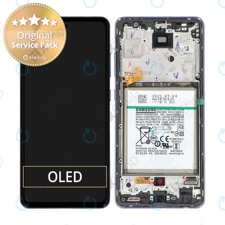 Samsung Galaxy A52 A525F, A526B - Ecran LCD + Sticlă Tactilă + Ramă + Baterie (Awesome Violet) - GH82-25229C, GH82-25230C Genuine Service Pack