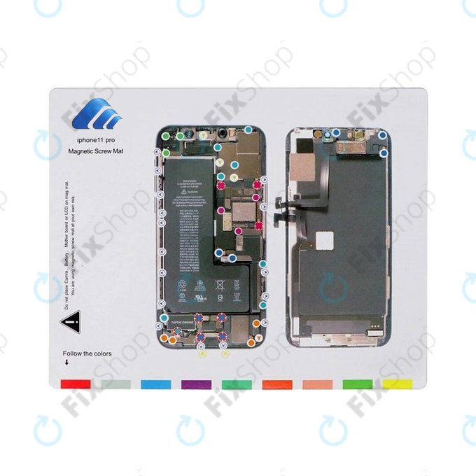 Organizator magnetic de șuruburi cu diagramă (iPhone 11 Pro)
