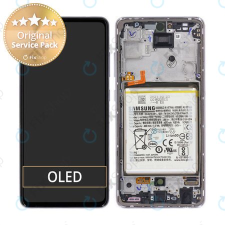 Samsung Galaxy A52s 5G A528B - Ecran LCD + Sticlă Tactilă + Ramă (Awesome Violet) - GH82-26912C, GH82-26909C Genuine Service Pack