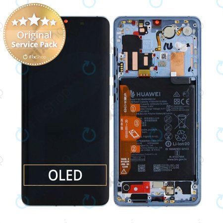 Huawei P30 Pro - Ecran LCD + Sticlă Tactilă + Ramă + Baterie (Breathing Crystal) - 02352PGH Genuine Service Pack