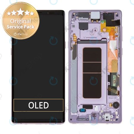 Samsung Galaxy Note 9 N960U - Ecran LCD + Sticlă Tactilă + Ramă (Lavender Purple) - GH97-22269E, GH97-23737E, GH97-22270E Genuine Service Pack