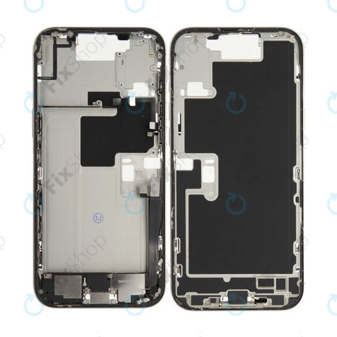 Apple iPhone 16 Pro Max - Ramă mijlocie + Butoane de pornire + Volum (White Titanium)