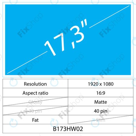 17.3 LCD Fat Mat 40 pin Full HD