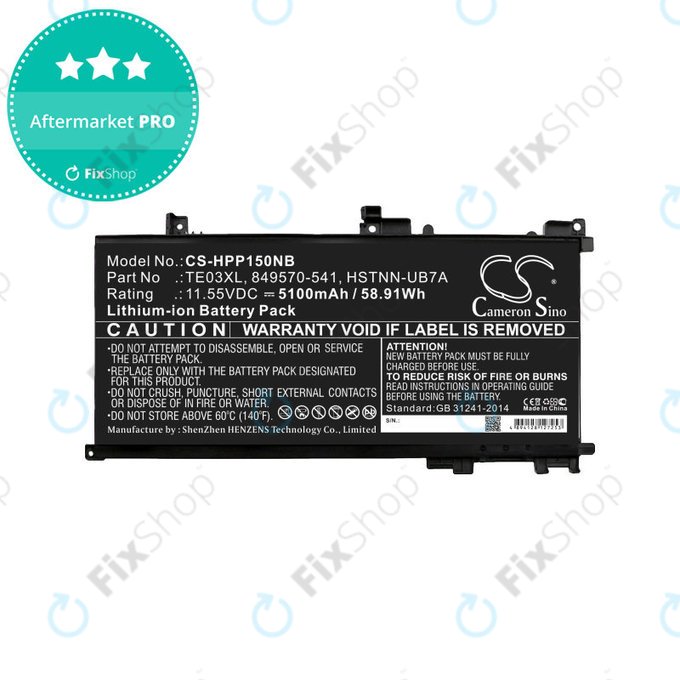 Baterie pentru HP Omen 15, Pavilion 15, WASD 15, 5100mAh, Li-Ion, 11.55V, TE03XL, HQ