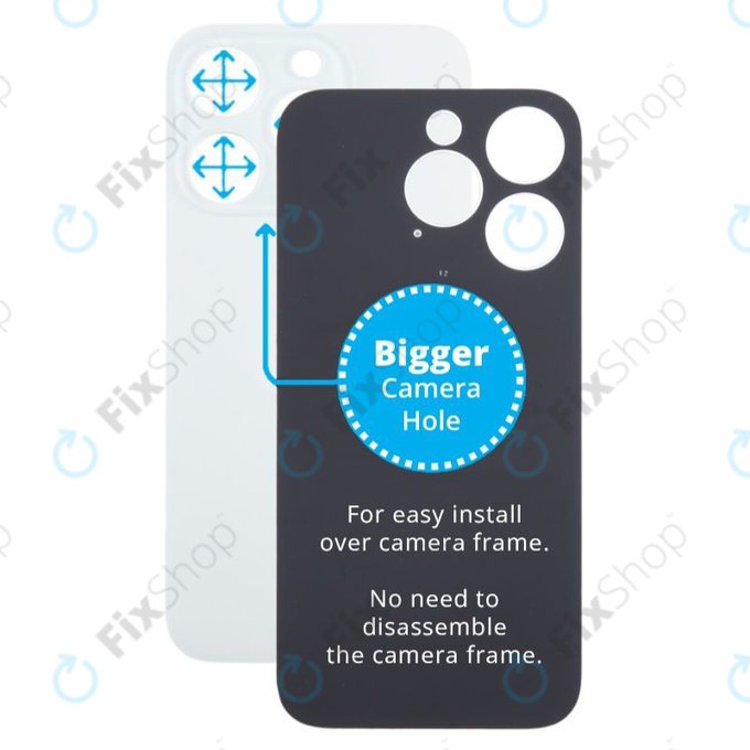 Apple iPhone 15 Pro - Sticlă Carcasă Spate cu Orificiu Mărit pentru Cameră (White Titanium)