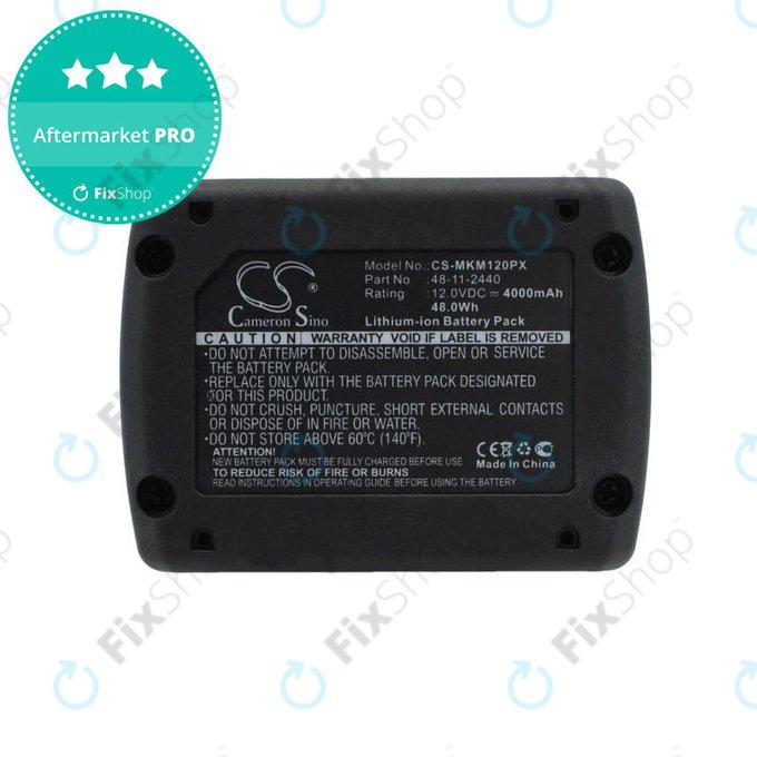 Baterie pentru Milwaukee M12 B4 Redlithium, 4000mAh, Li-Ion, 12V, 48-11-2440, HQ