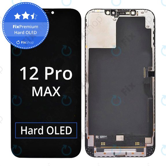 Ecran Hard OLED pentru iPhone 12 Pro Max, Sticlă tactilă cu ramă, FixPremium