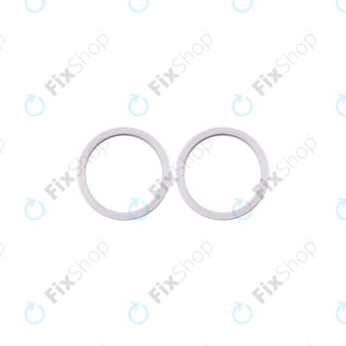 Apple iPhone 11, 12, 12 mini - Ramă Diapozitiv Cameră (White) - 2buc