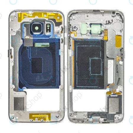 Samsung Galaxy S6 Edge G925F - Ramă Mijlocie (Black Sapphire) - GH96-08376A Genuine Service Pack