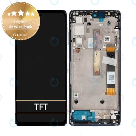 Motorola Moto G200 XT2175 - Ecran LCD + Sticla Tactilă + Ramă (Stellar Blue) - 5D68C20181 Genuine Service Pack