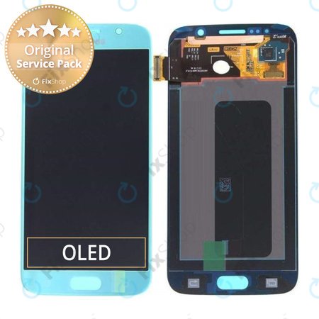 Samsung Galaxy S6 G920F - Ecran LCD + Sticlă Tactilă (Blue Topaz) - GH97-17260D Genuine Service Pack